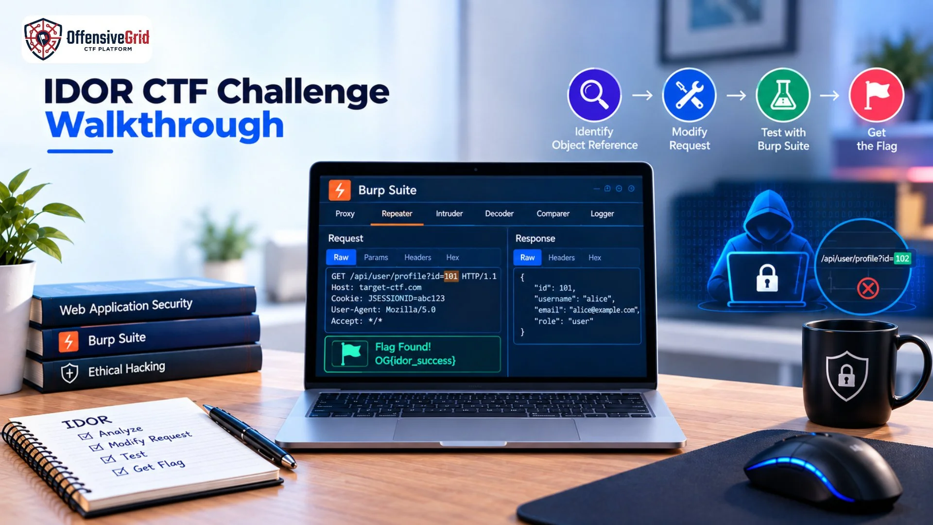 IDOR CTF challenge walkthrough for web application security testing