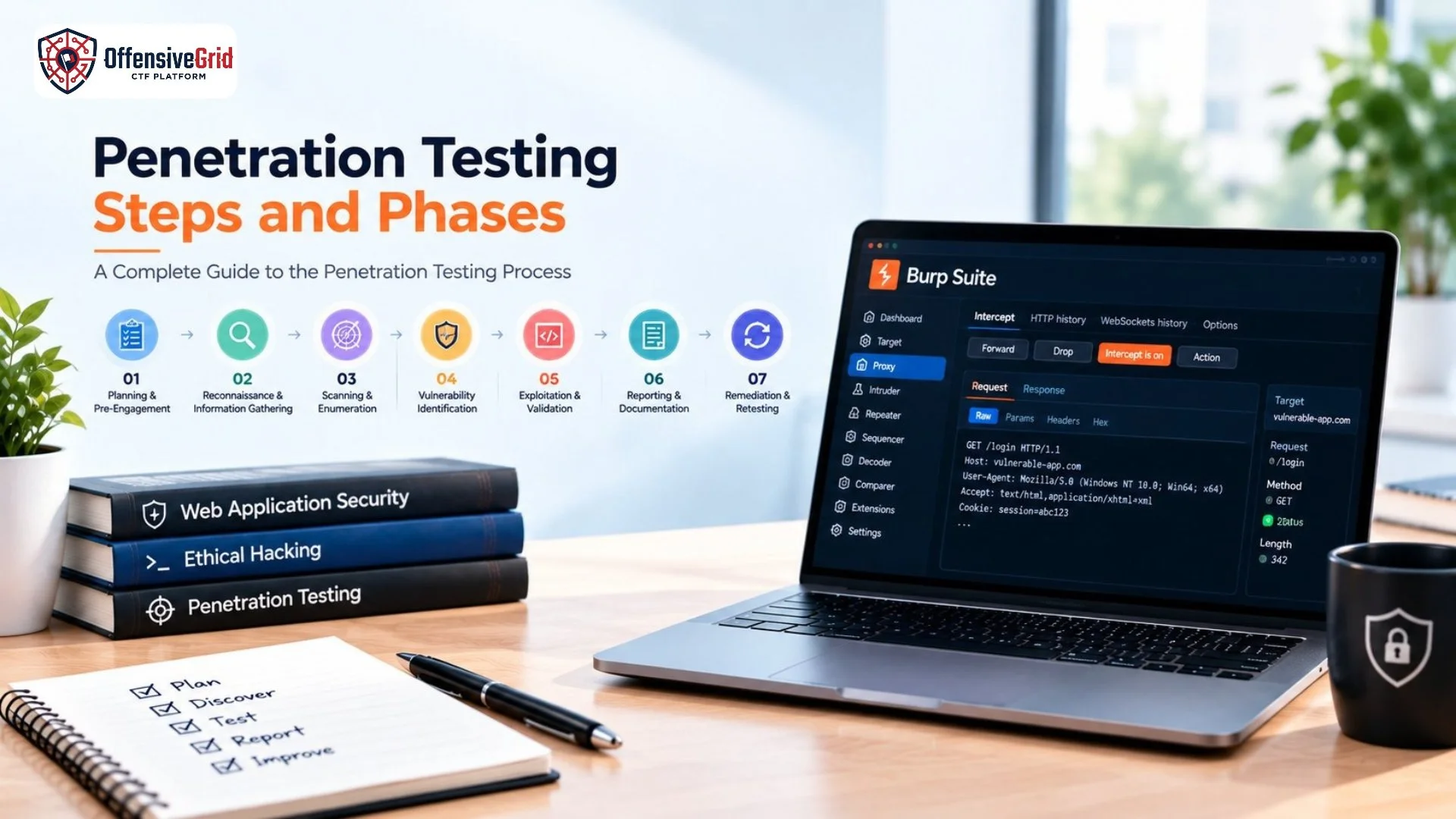 Penetration testing steps and phases for cybersecurity assessment
