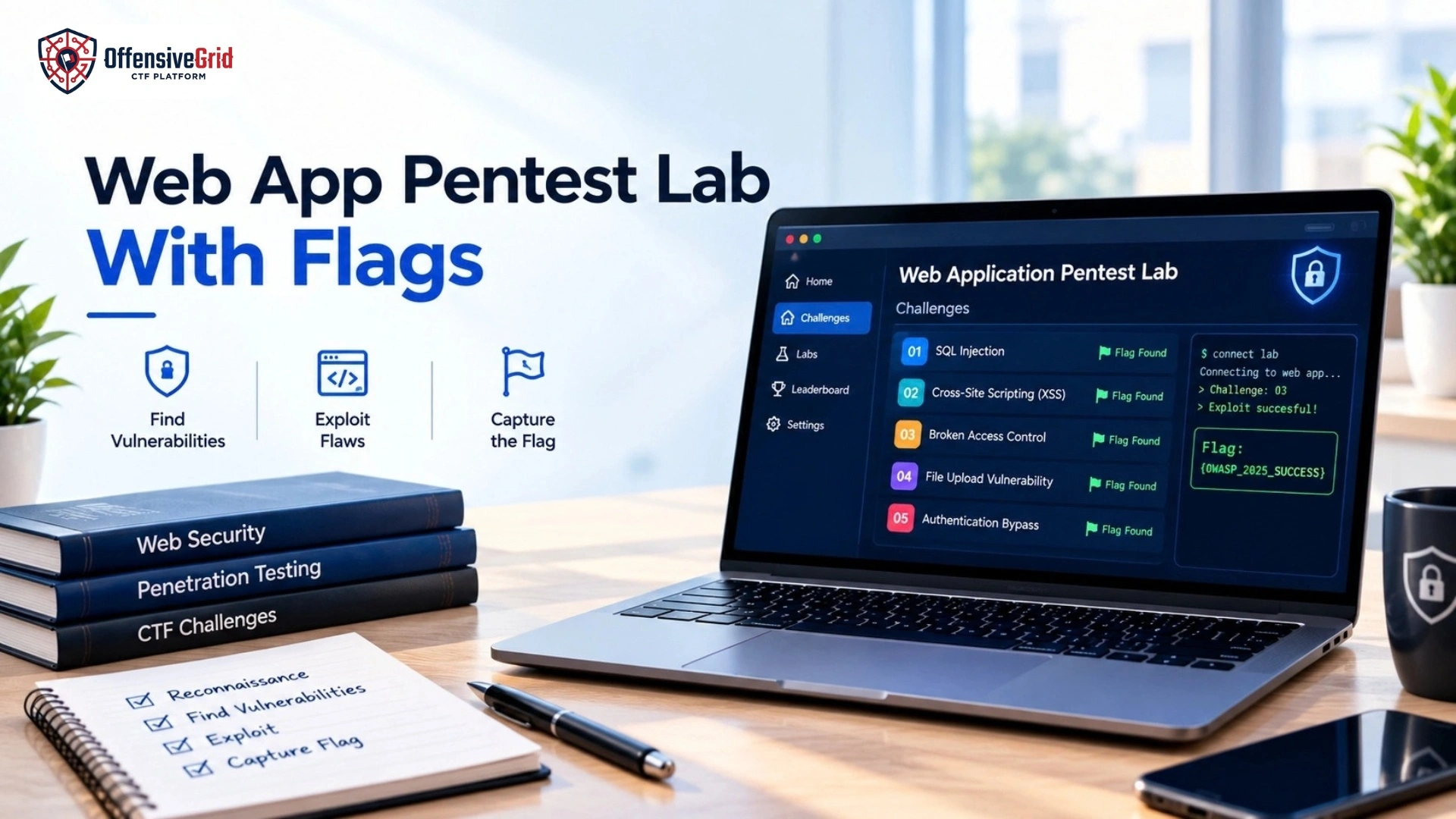 Web app pentest lab with flags